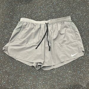 Nike Gray Dri Fit Running Shorts with Liner Mens Size Large